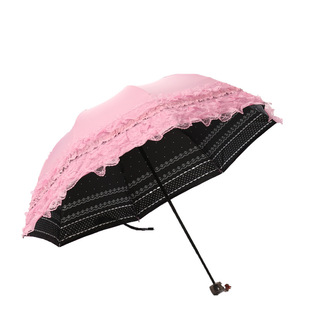 雨伞防晒太阳伞女紫外线小巧便携蕾丝遮阳晴雨两用公主超轻小洋伞