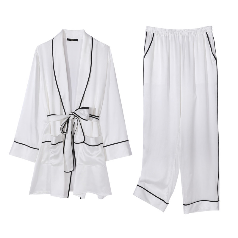 姆米长袖长裤系带100%家居服套装