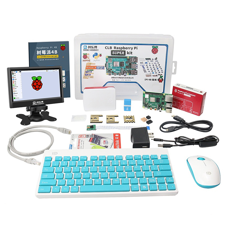 树莓派 4 B Raspberry Pi 4 电脑AI开发板python套件送纸质教程