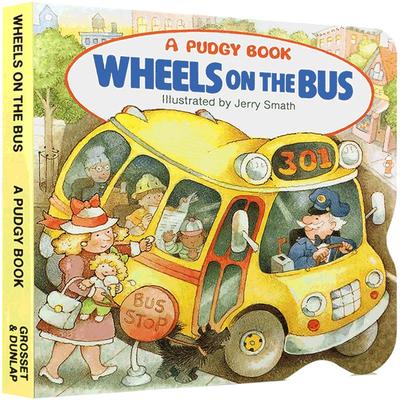 英文原版进口绘本巴士上的轮子 The Wheels on the Bus 哗哗巴士亲子睡前晚安故事书3-6岁儿童英语入门趣味阅读平装图画书精选读物