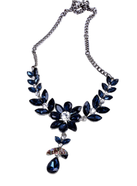 时尚百搭水晶项链修身V领显瘦女项链气质锁骨链短款毛衣链宝石链