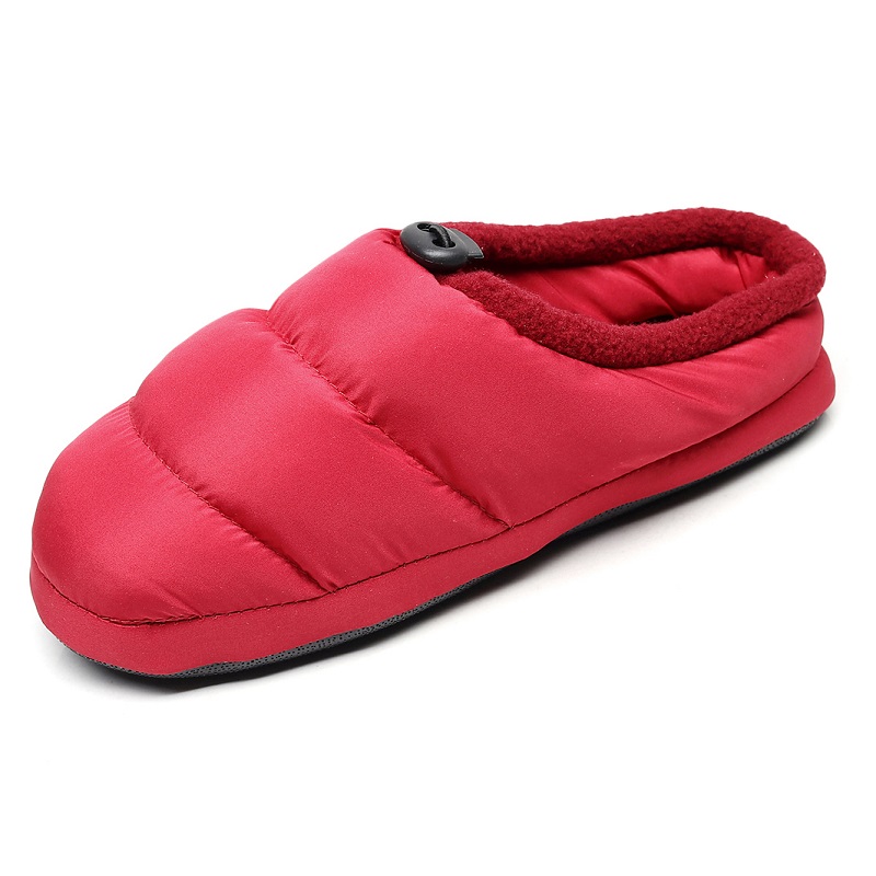 冬季防水羽绒布包跟情侣家用棉拖鞋男女居家棉鞋室内家居冬天拖鞋