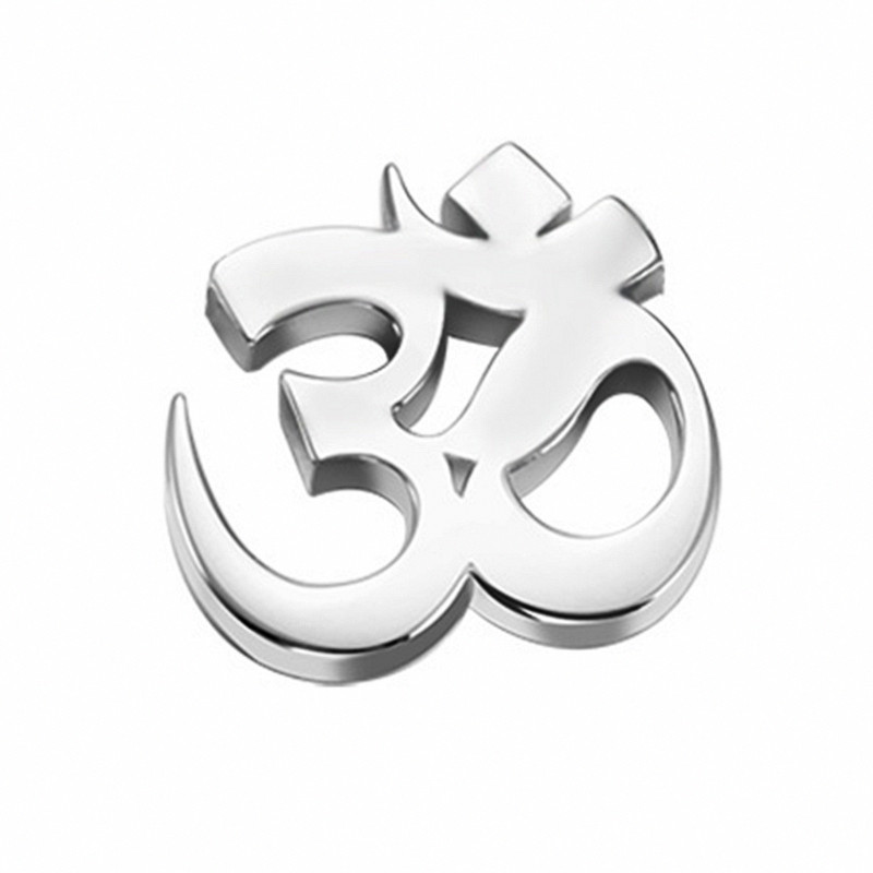 瑜伽符号耳钉女OM欧姆yoga925纯银yogi标志耳环男王子文同款饰品