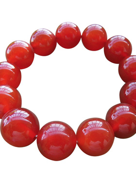 新款促销樱桃红玛瑙玉髓玉石手链