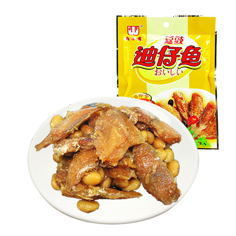 金丰味豆豉迪仔鱼达仔鱼香带鱼即食营养方便速食配菜下饭小菜108g