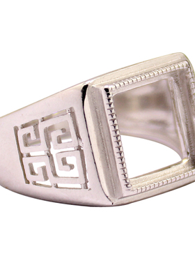 戒指空托方形DIY琥珀玉石镶嵌