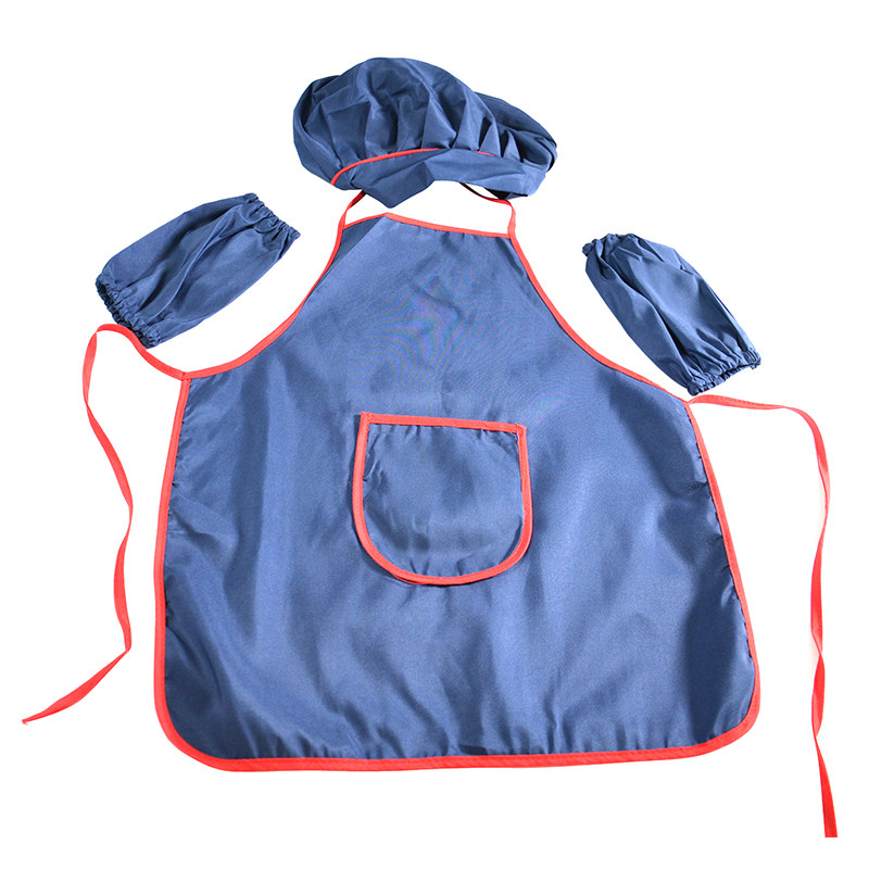 纯色儿童围裙套装logo定制演出服