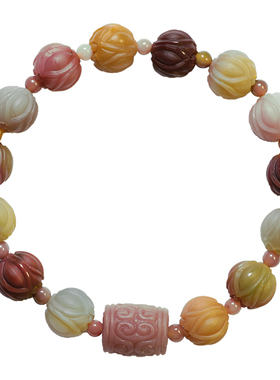 单圈四川凉山盐源玛瑙七彩手串
