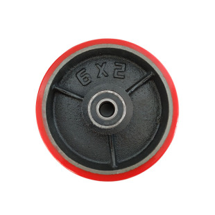 重型脚轮4寸5寸6寸8寸铁芯PU聚氨酯轮单轮万向轮手推平板拖车轮子