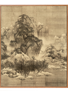 《雪景寒林图》玄关山水画中古风