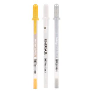 日本樱花牌高光白笔gellyroll美术素描水彩绘画手绘勾线高光笔白色笔芯白线笔学生黑底写白字黑卡纸用专笔