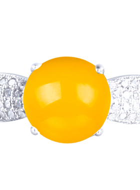 925银戒指配件珍珠镶嵌琥珀空托