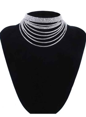 多层流苏配饰简约锁骨链