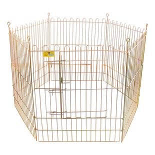 乐佳正品狗围栏6片镀铬宠物围栏栅栏中大型犬狗笼子室内外铁笼子
