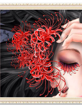 正品十字绣线红颜彼岸花印花DMC