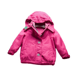 【100码】原版~ 秋冬女童加绒冲锋衣 摇粒绒里衬女宝宝防风衣外套