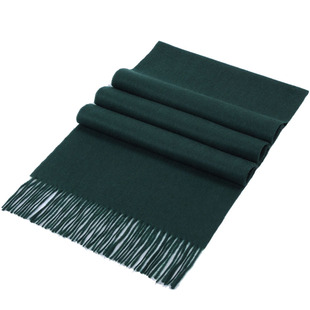 年轻人秋冬季加厚保暖羊毛男士女士纯色羊绒围巾披肩长款潮墨绿色