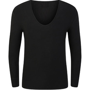 【15年老店】男保暖内衣加绒加厚低领隐形大领口打底衫U领内衣