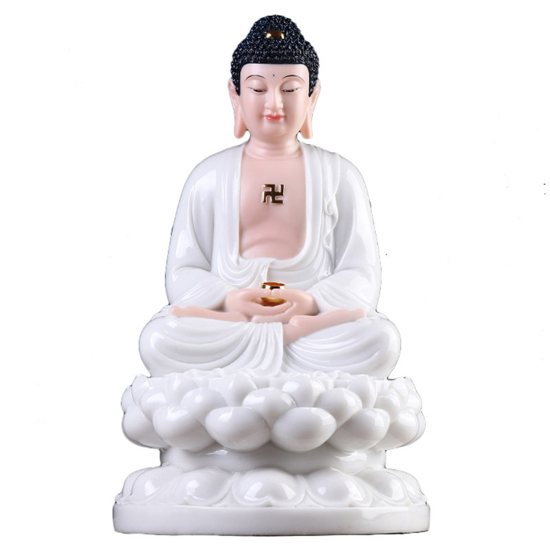 汉白玉家用供奉释迦牟尼佛像摆件