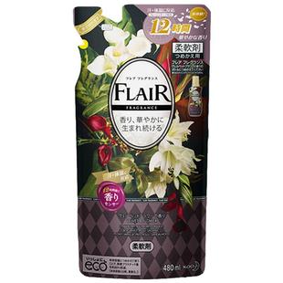 日本原装进口KAO花王FLAIR衣物柔软剂柔顺剂纯洁百花替换装360ML