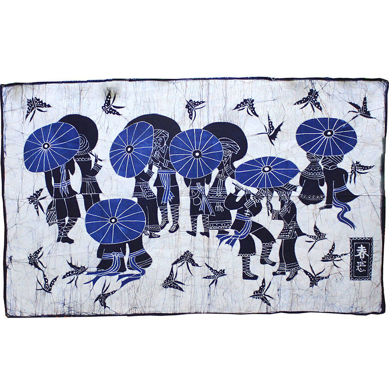 手工制作蜡染画特色壁挂装饰背景