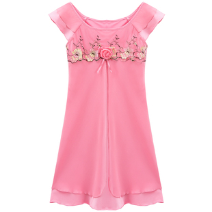 防凸点睡裙女夏季薄款冰丝绸夏天性感女士睡衣无袖可爱可外穿裙子