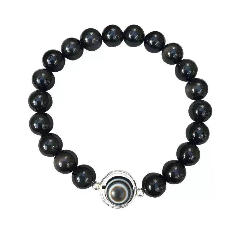 三生有幸大号手链恶魔之眼阿帕契之泪情侣款手串太阳黑子生日礼物