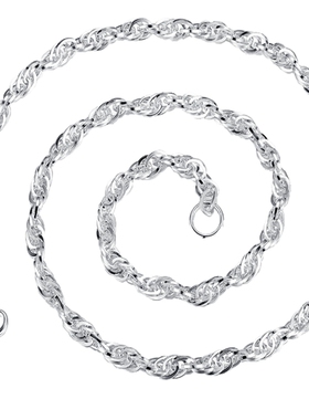 品牌正品99足银水波纹加粗项坠