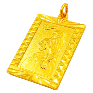 镀金男士吊坠虎马霸气老板项链挂坠镀黄金吊牌一帆风顺仿真沙金饰