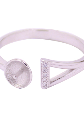 diy蜜蜡蓝珀珍珠镶嵌戒指空托