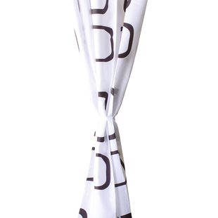 防水防霉加厚涤沦布浴帘黑白格子浴室挡水帘卫生间隔断帘 送挂钩