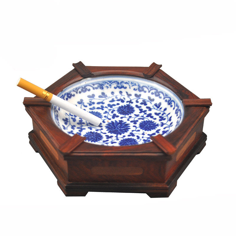 酸枝木质烟灰缸大号实木客厅酒店卧室烟缸复古中式节庆礼品摆件