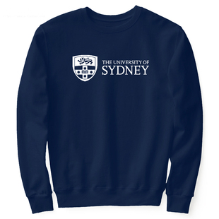 USYD悉尼大学圆领加绒卫衣校服长袖宽松抓绒加厚套头衫纪念