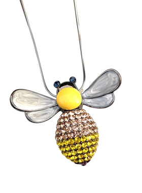 防过敏不掉色秋冬时尚百搭可爱小蜜蜂吊坠毛衣链长款项链配饰挂件