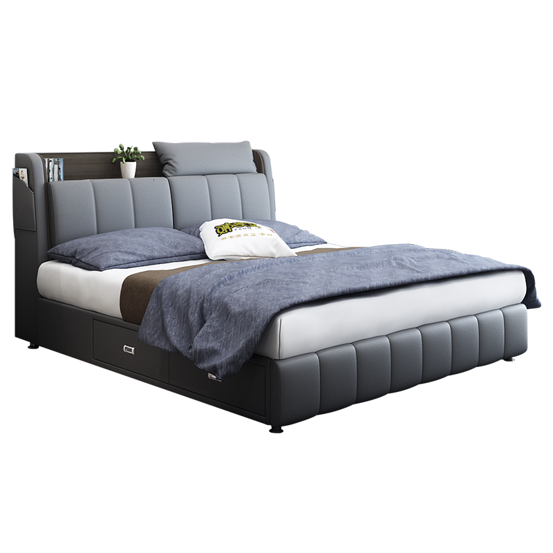 现代简约智能高箱储物榻榻米真皮床口碑评测啥样?别花冤枉钱,内幕大揭秘