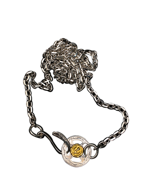 银创菊地健点金轮金鹰纯银太角链