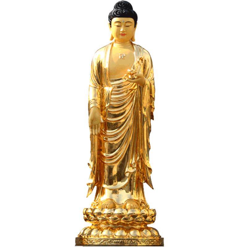 铜西方三圣观音供奉圆通佛具