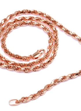 s925纯银项链镀玫瑰金加长玉石