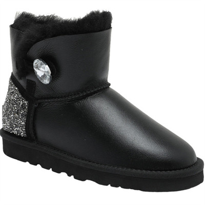 khhugg雪地靴女2021皮面一脚蹬