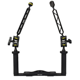 潜水壳支架双握托盘相机防水壳底座摄影水下闪光灯握把支架稳定器