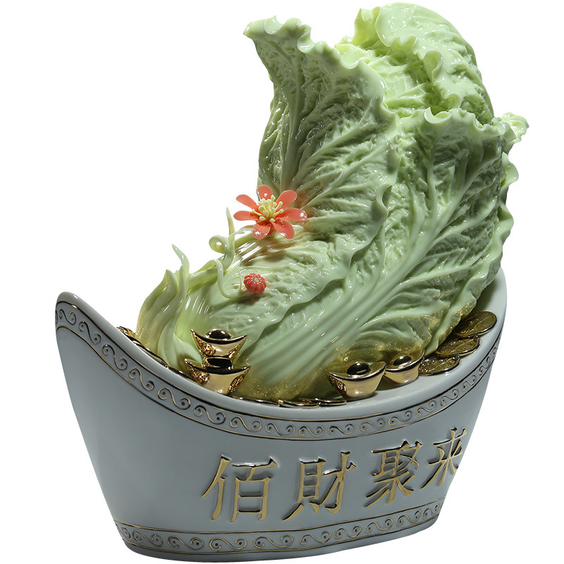 微美白菜大号百财开张德化陶瓷