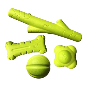 狗狗玩具 耐咬磨牙树枝玩具橡胶球骨头玩具 大中小型犬金毛泰迪