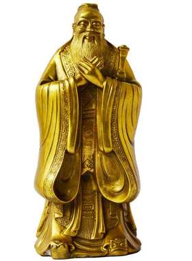 纯铜孔子摆件孔夫子雕像佛像神像