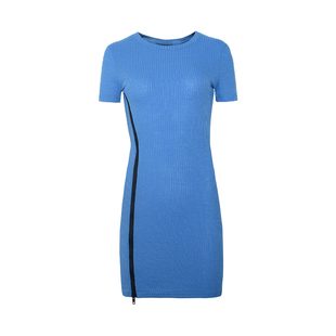 禾可可又纯又欲连衣裙女2022新款夏蓝色不规则直播热门性感小裙子