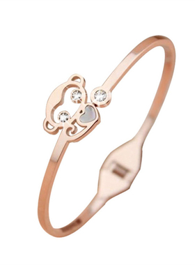 钛钢彩金猴子日韩风小众设计手镯