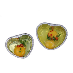 锡纸烤鸡蛋盒心形烧烤铝箔盒芝士红薯焗 烤 盒爱心型纸盒子带盖