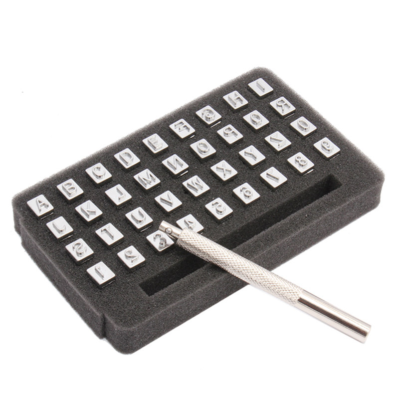 顽度手工皮具工具皮革字母冲数字冲字模可换头植鞣革活字模印章
