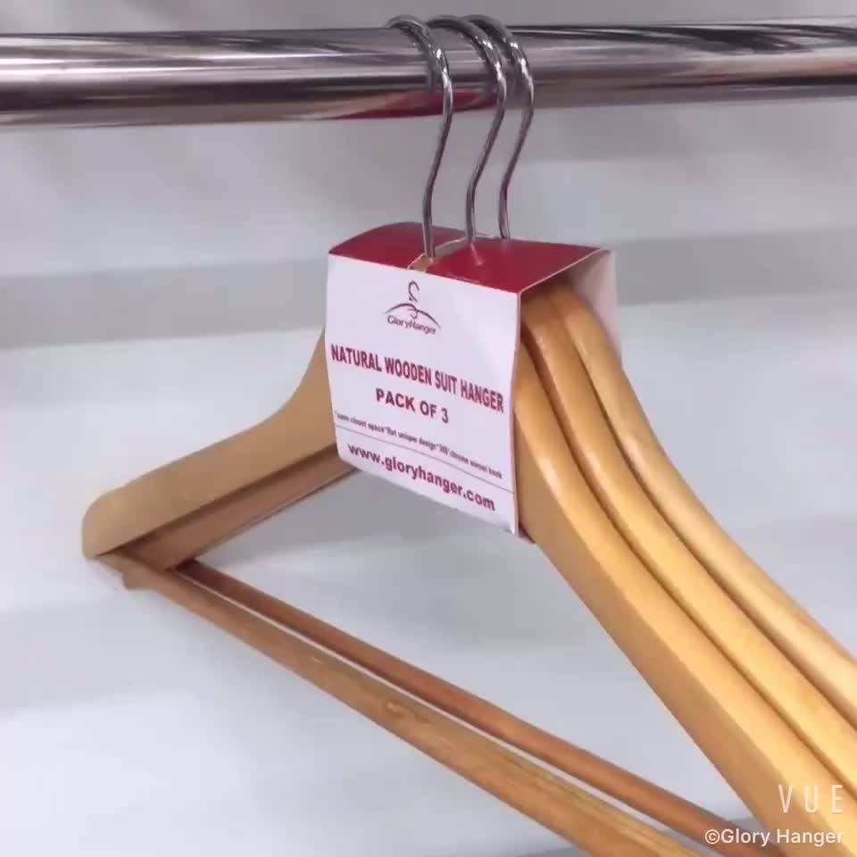 Glory Hanger Wholesale Natural Wooden Hanger Of Clothes With Non Slip Bar And Notches Buy Non