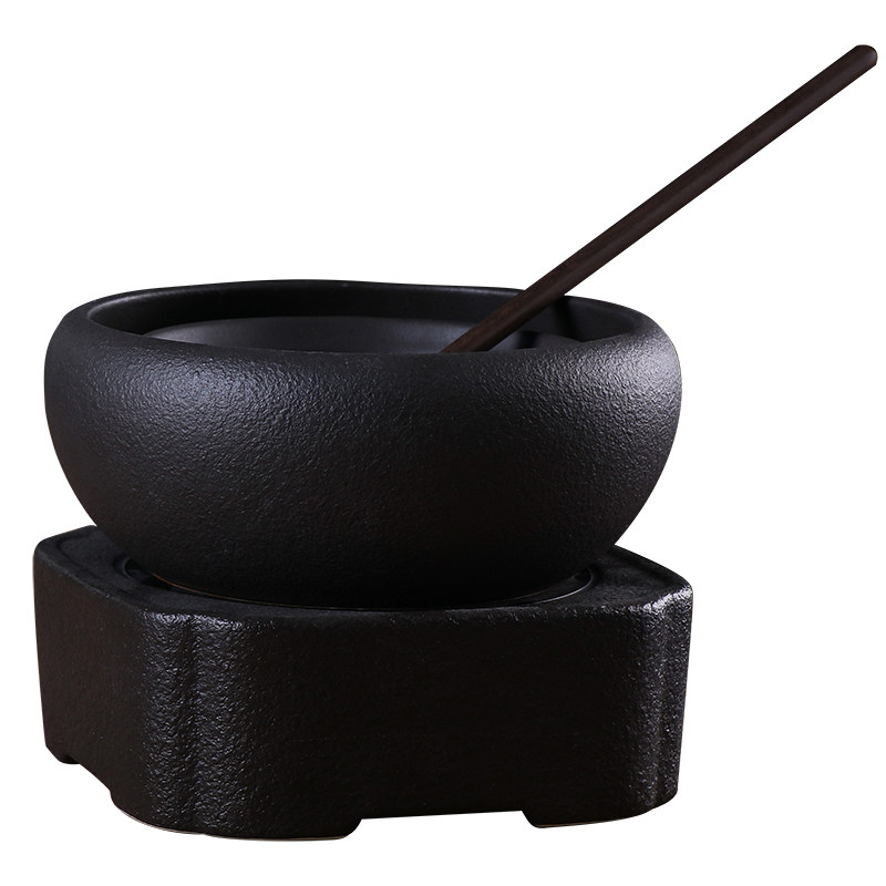 包邮 陶土煮茶器黑茶白茶煮茶锅带分茶勺 普洱煮茶碗电陶炉套装