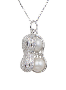 花生纯银百搭珍珠项链送女友